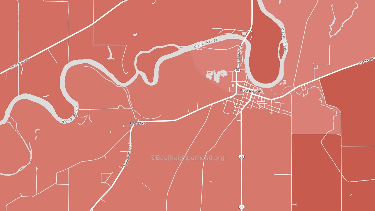 Portland, IL block-group political-lean map
