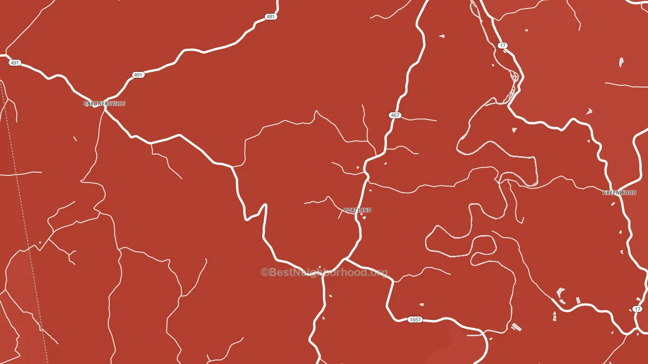 Portland, KY block-group political-lean map
