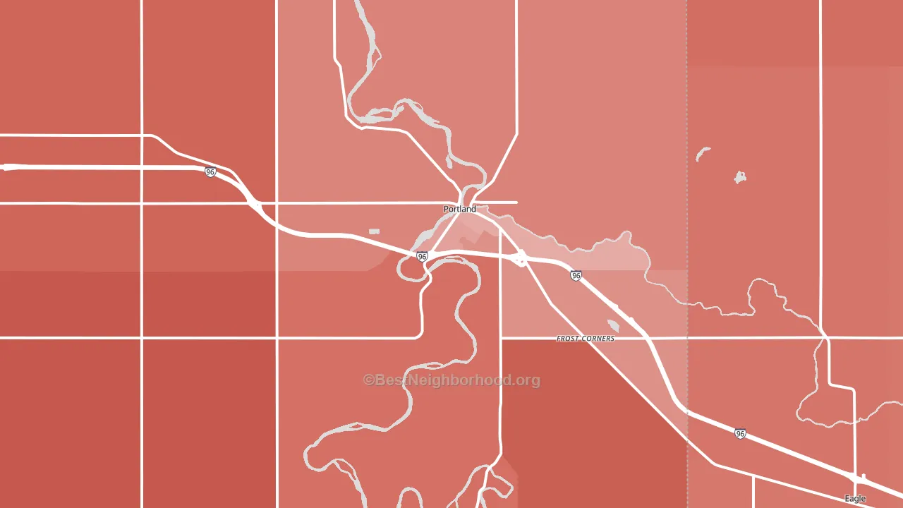 Portland, MI block-group political-lean map