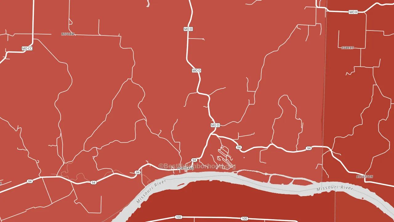 Portland, MO block-group political-lean map