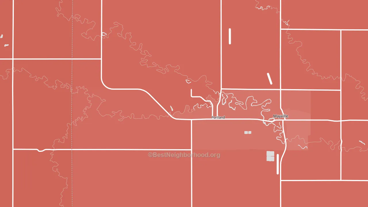 Portland, ND block-group political-lean map