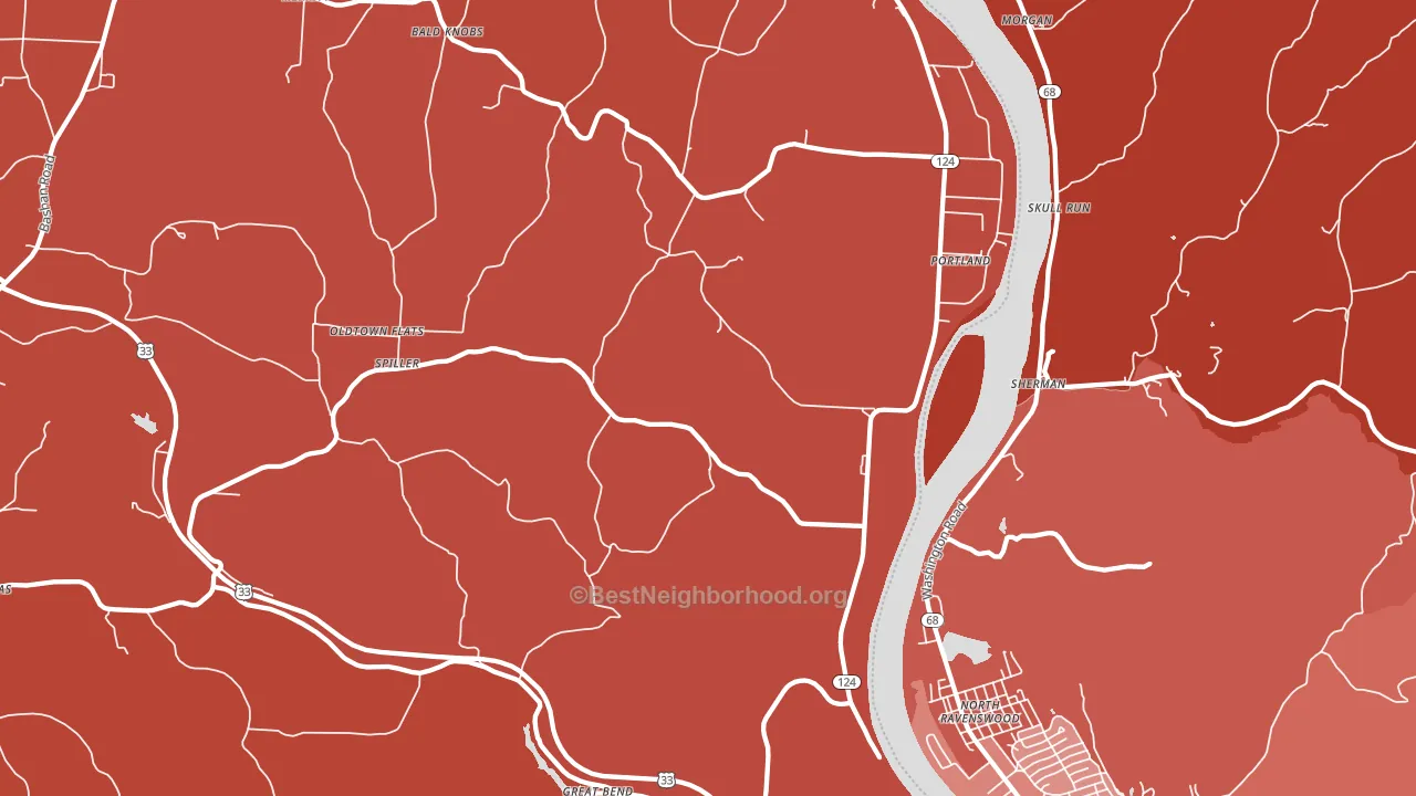 Portland, OH block-group political-lean map
