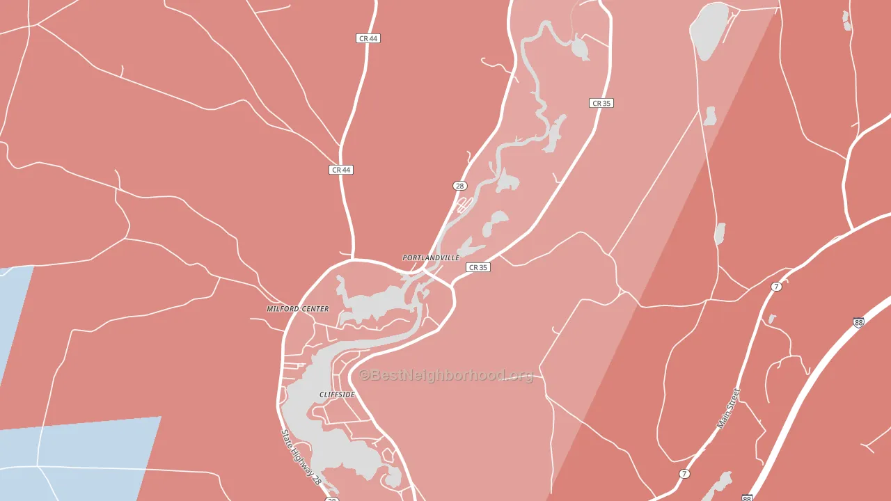 Portlandville, NY block-group political-lean map