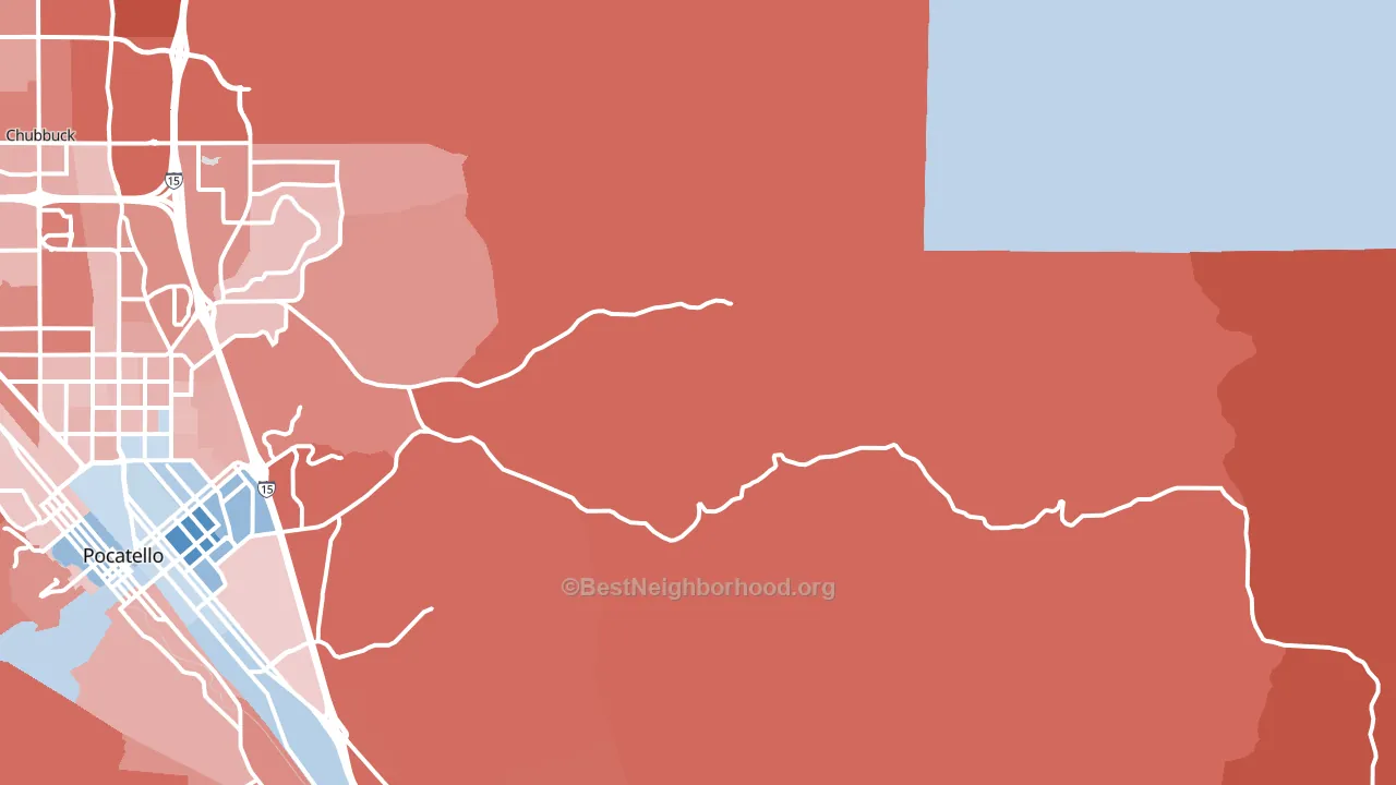 Portneuf, ID block-group political-lean map