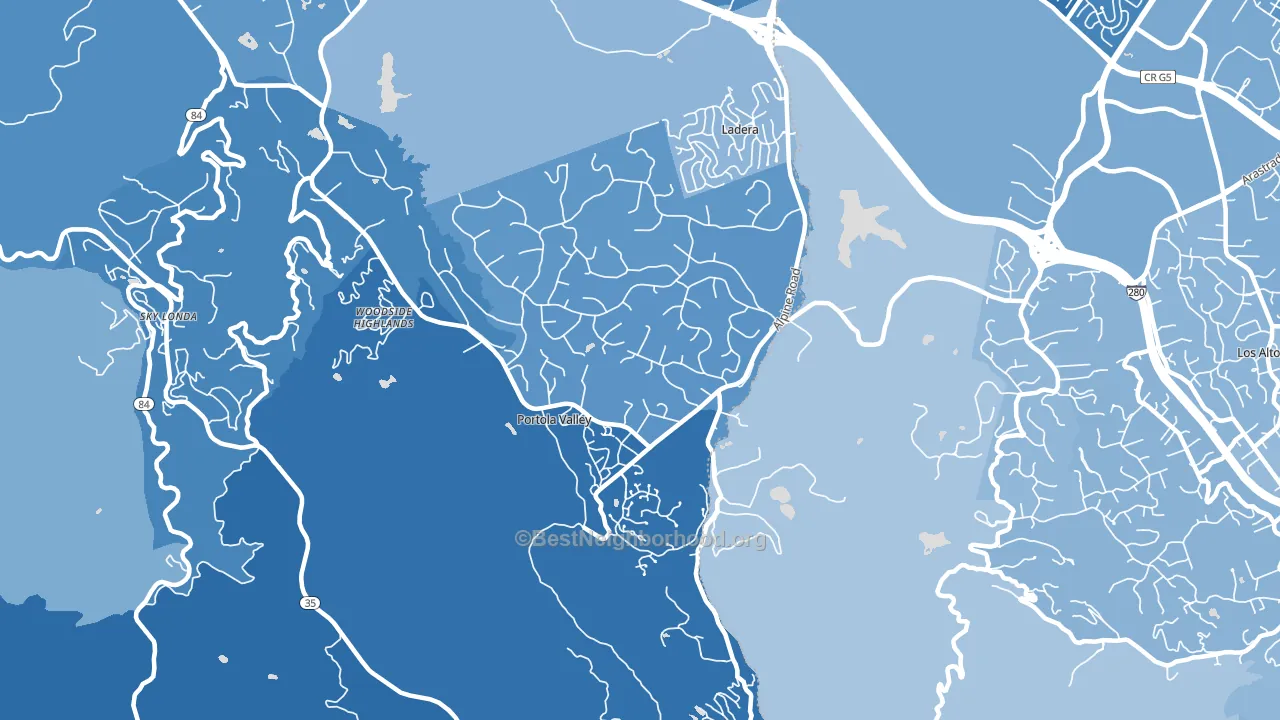 Portola Valley, CA block-group political-lean map