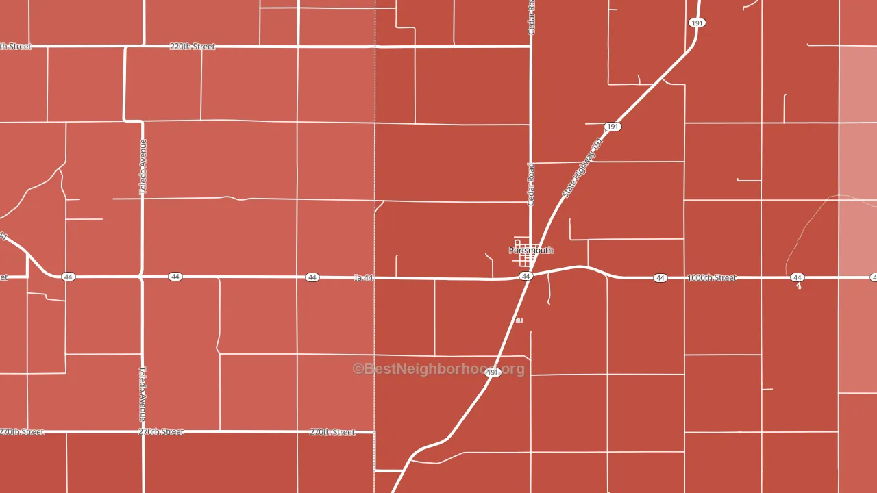 Portsmouth, IA block-group political-lean map