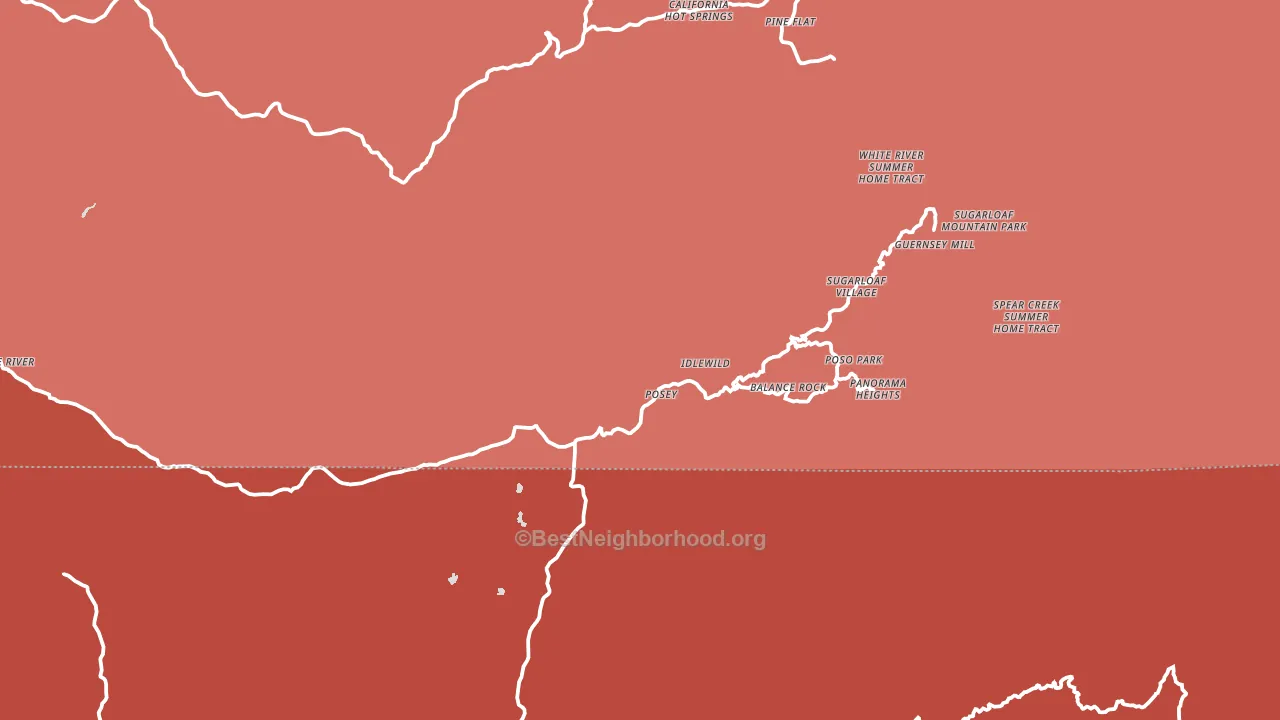 Posey, CA block-group political-lean map