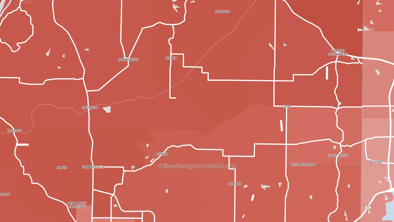 Posey County, IN block-group political-lean map