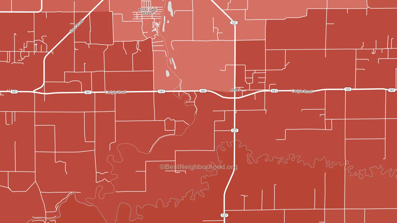Posey, IL block-group political-lean map