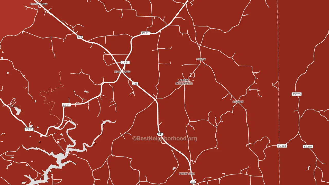 Posey Mill, AL block-group political-lean map