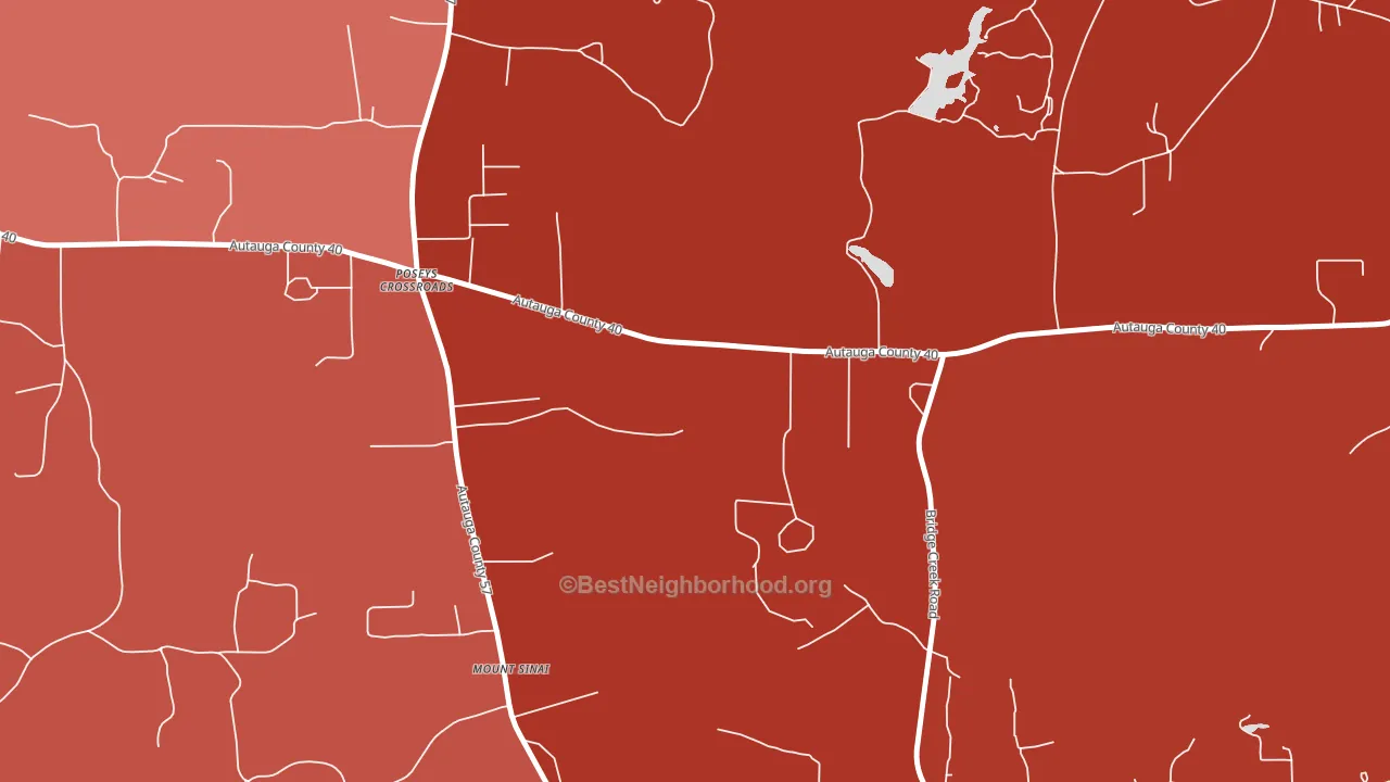 Poseys Crossroads, AL block-group political-lean map