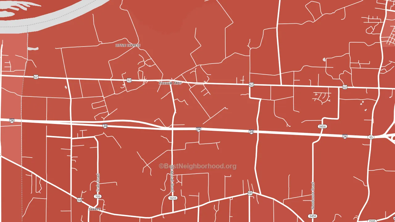 Possum Trot, KY block-group political-lean map