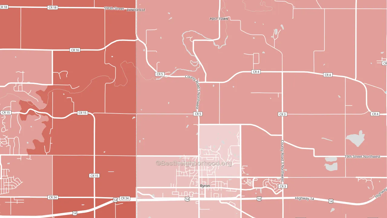 Post Town, MN block-group political-lean map