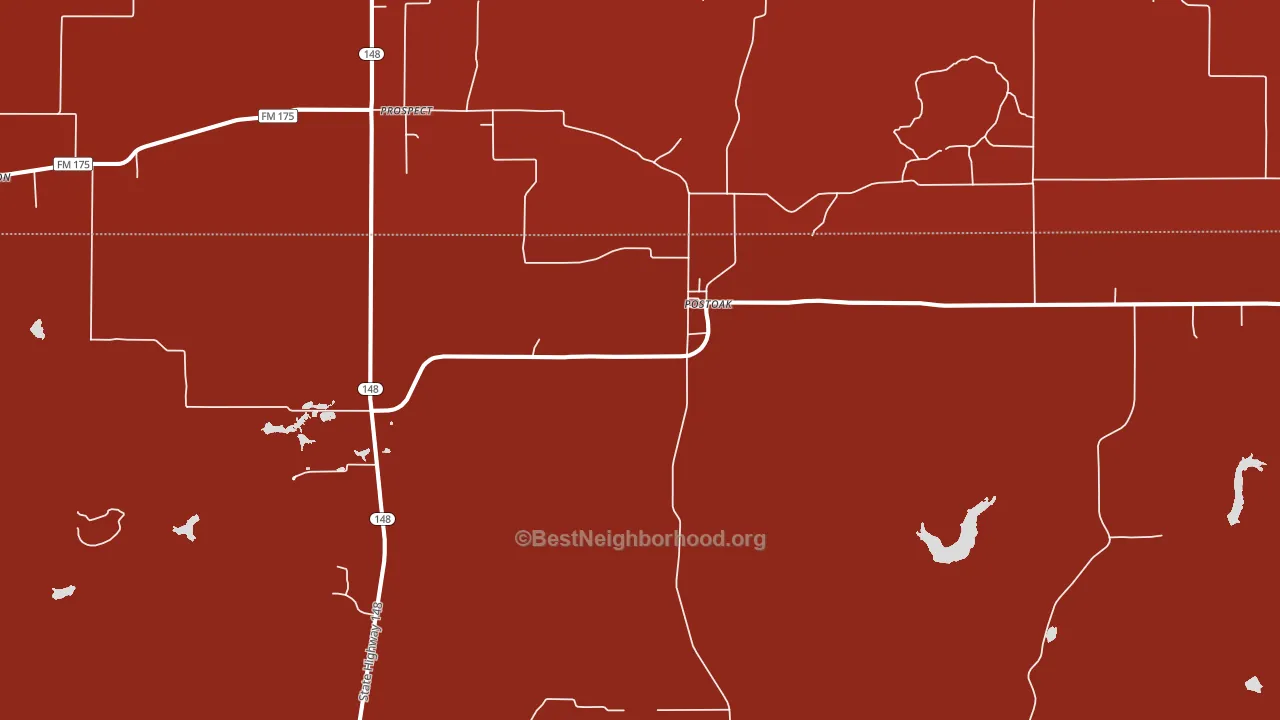 Postoak, TX block-group political-lean map