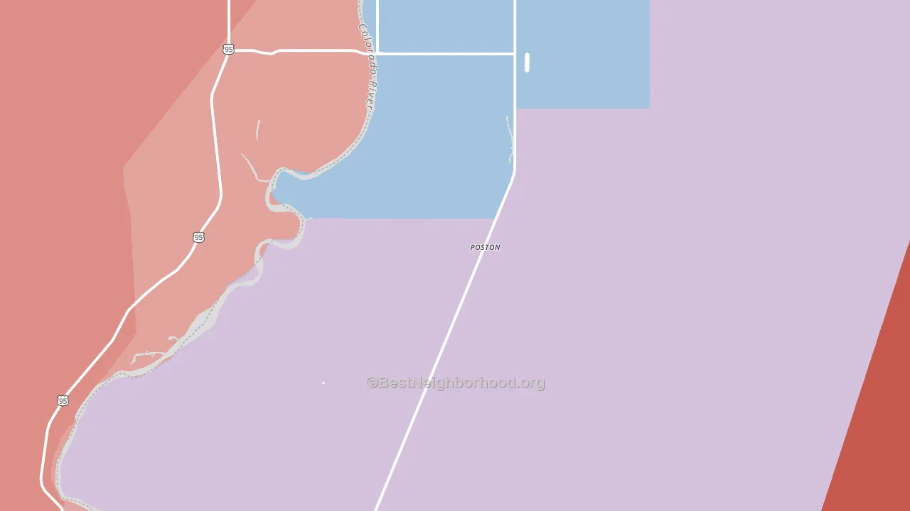 Poston, AZ block-group political-lean map