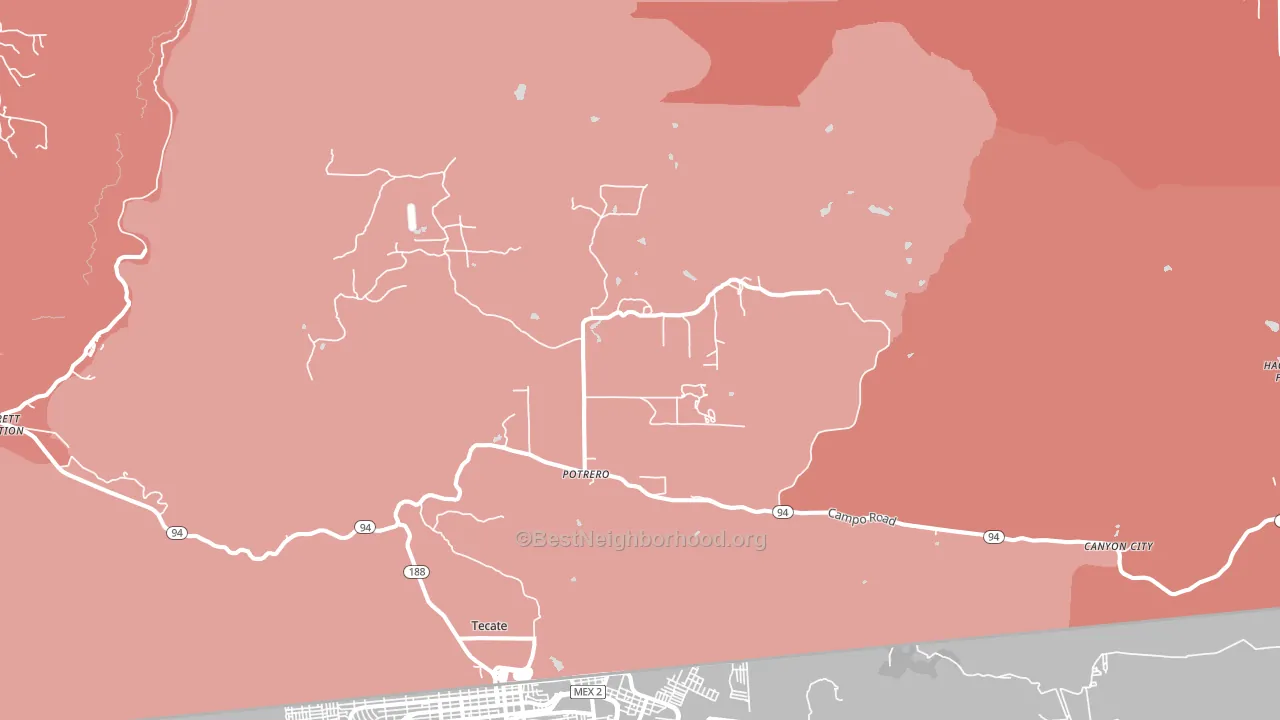 Potrero, CA block-group political-lean map