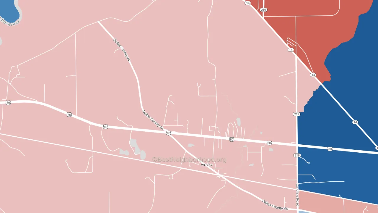 Potter, AL block-group political-lean map