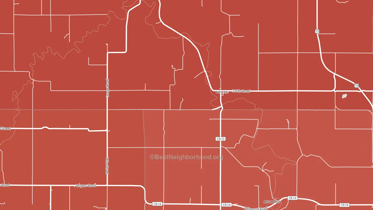 Potter, KS block-group political-lean map