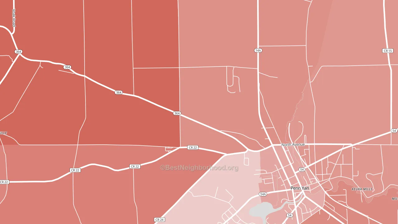 Potter, NY block-group political-lean map