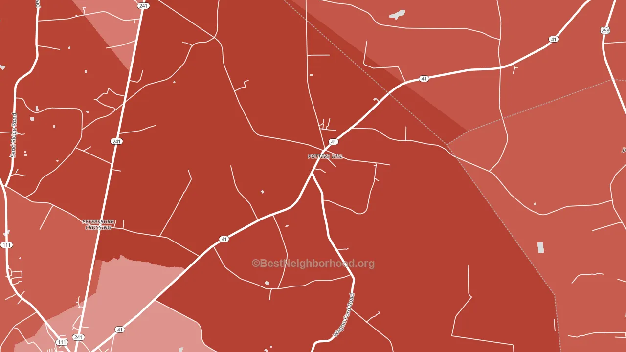 Potters Hill, NC block-group political-lean map