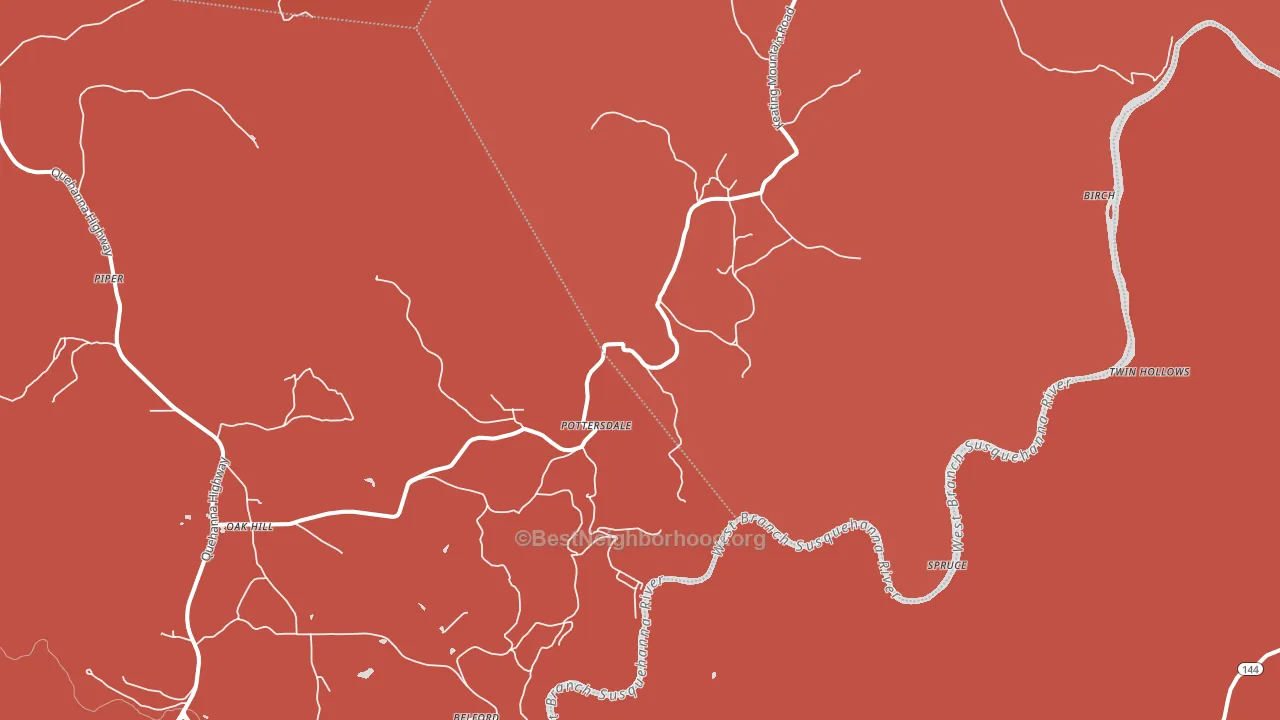 Pottersdale, PA block-group political-lean map