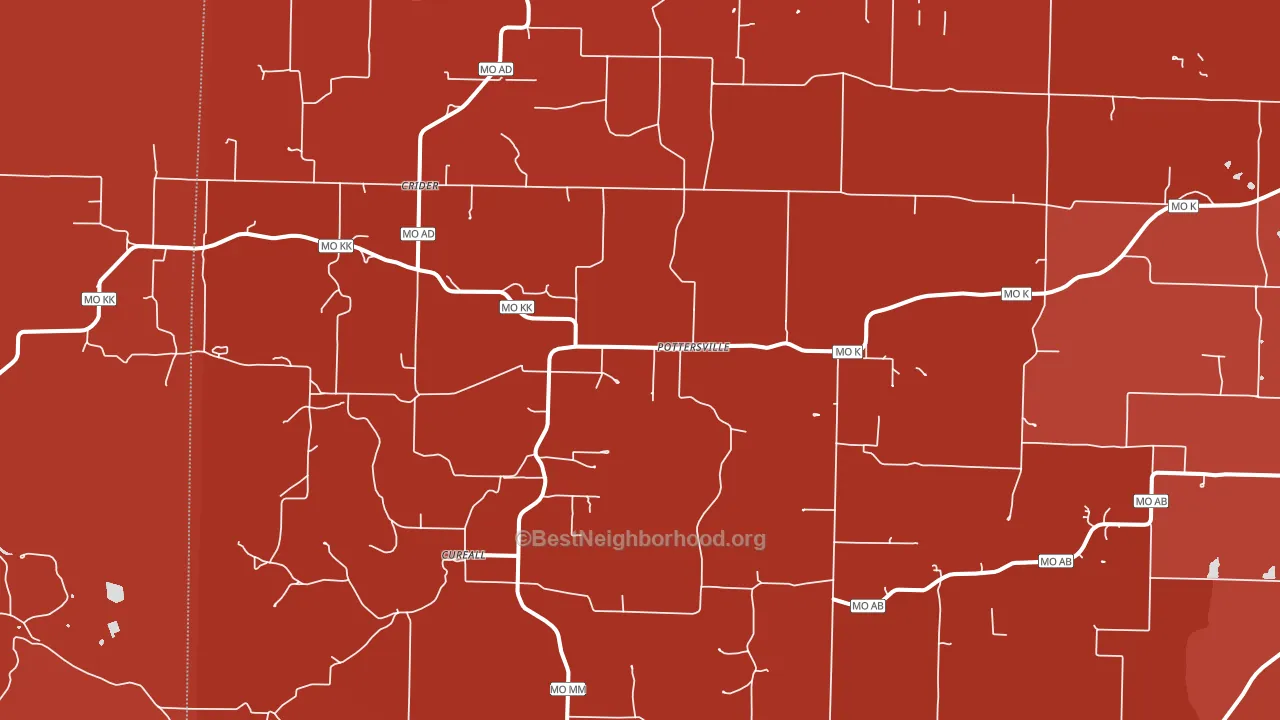 Pottersville, MO block-group political-lean map