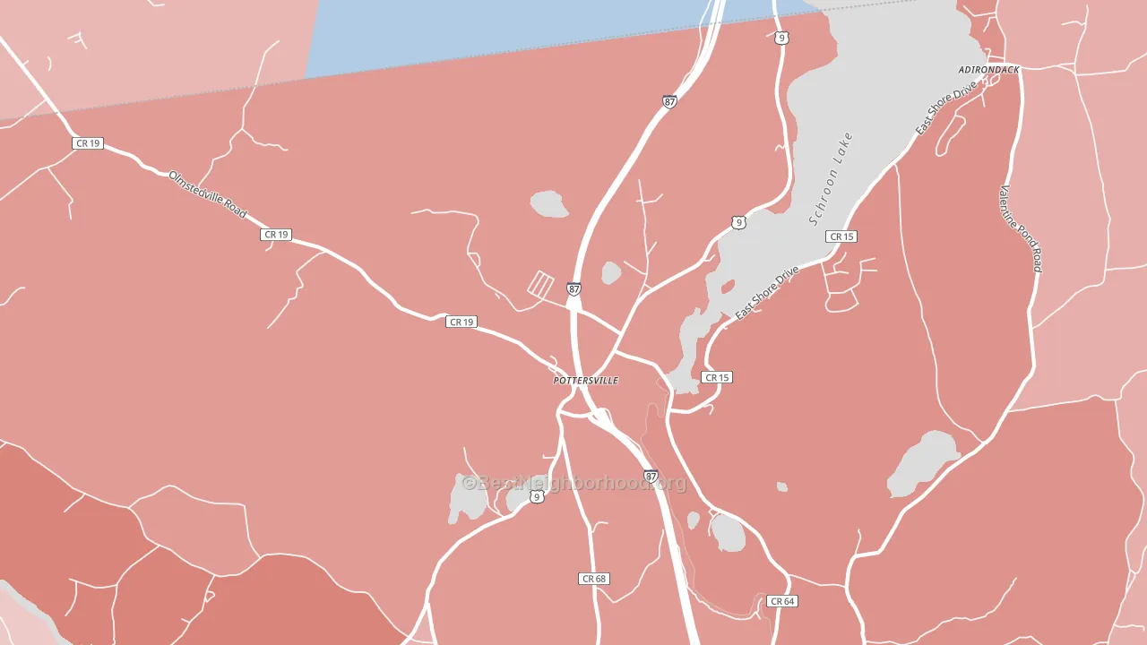 Pottersville, NY block-group political-lean map