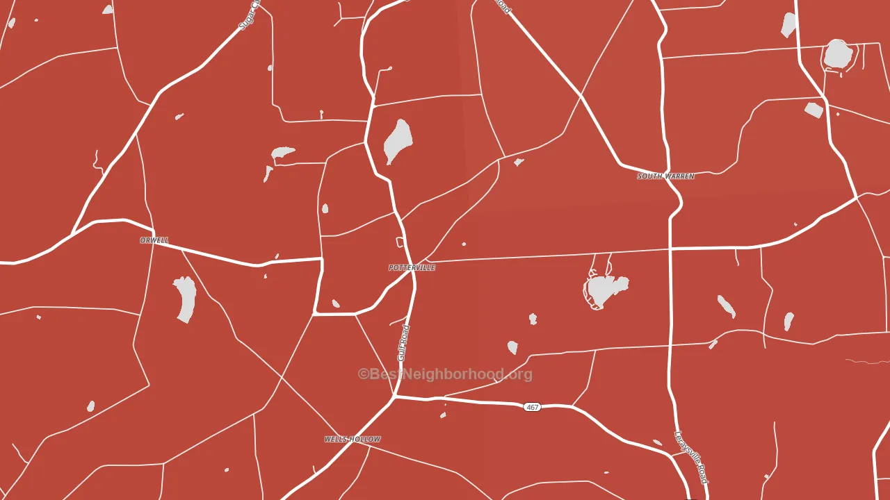 Potterville, PA block-group political-lean map