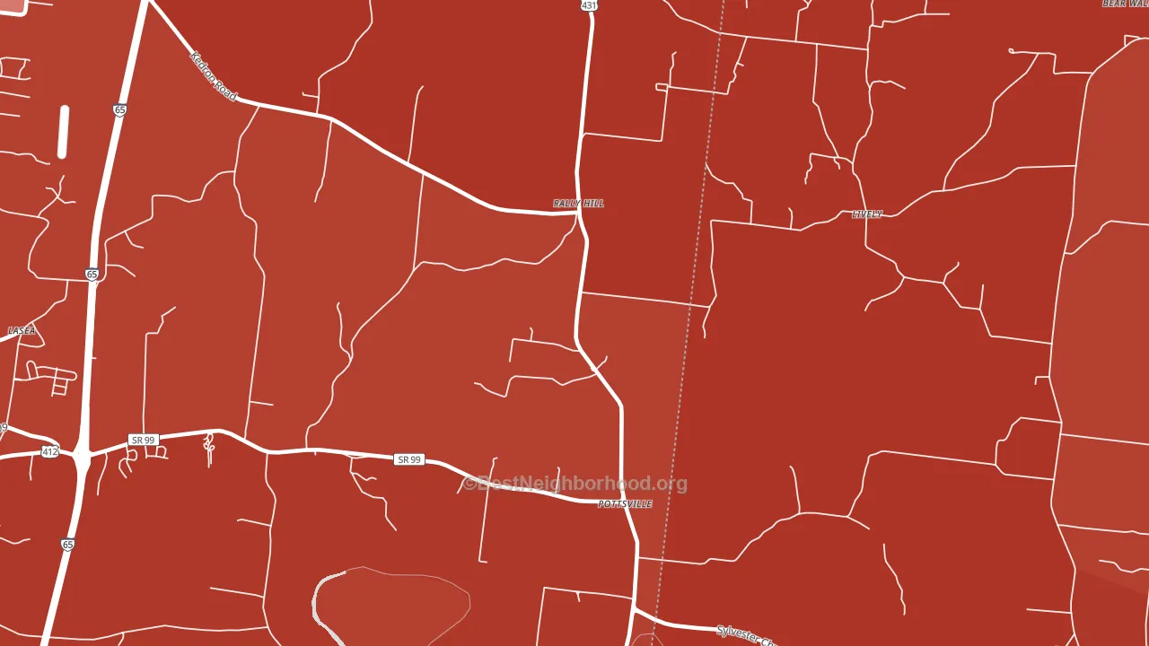 Pottsville, TN block-group political-lean map