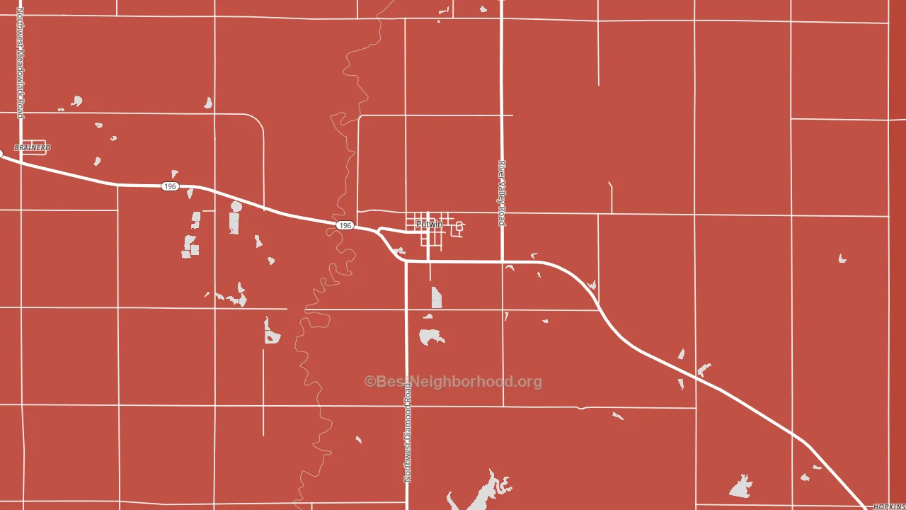 Potwin, KS block-group political-lean map