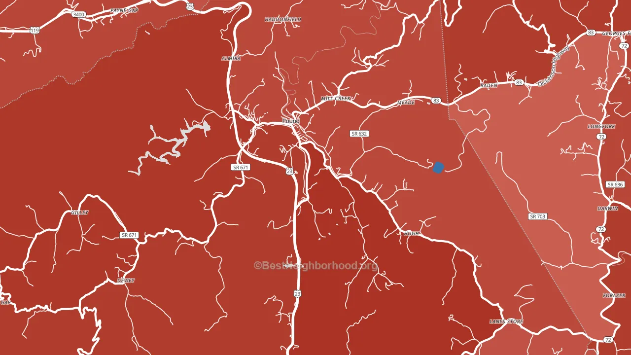 Pound, VA block-group political-lean map