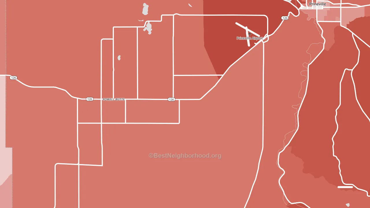 Powell Butte, OR block-group political-lean map