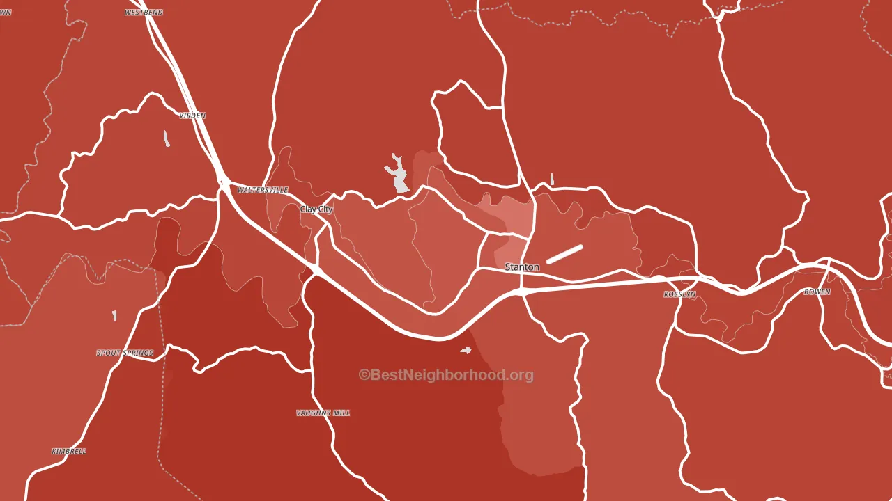 Powell County, KY block-group political-lean map