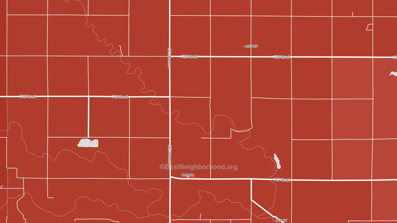 Powell, NE block-group political-lean map