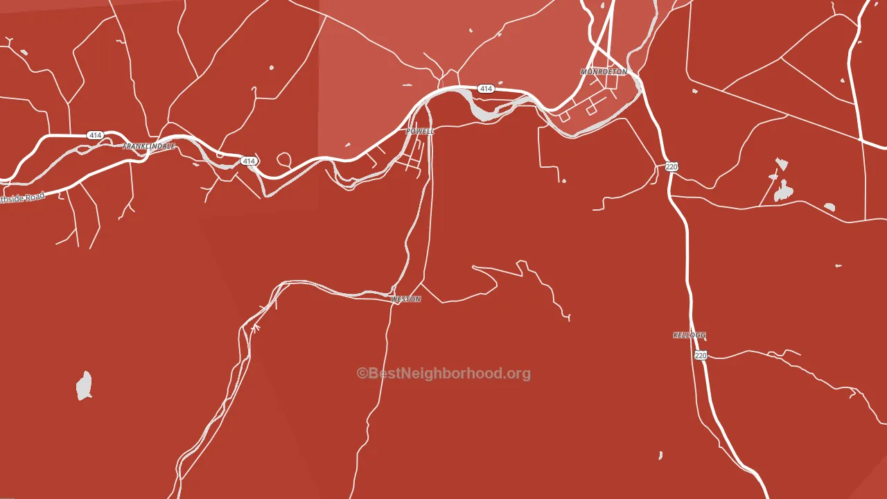 Powell, PA block-group political-lean map
