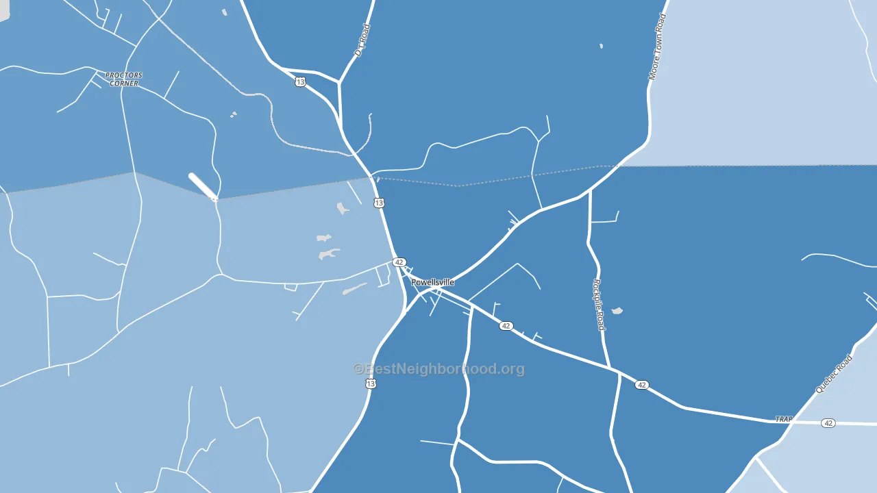 Powellsville, NC block-group political-lean map