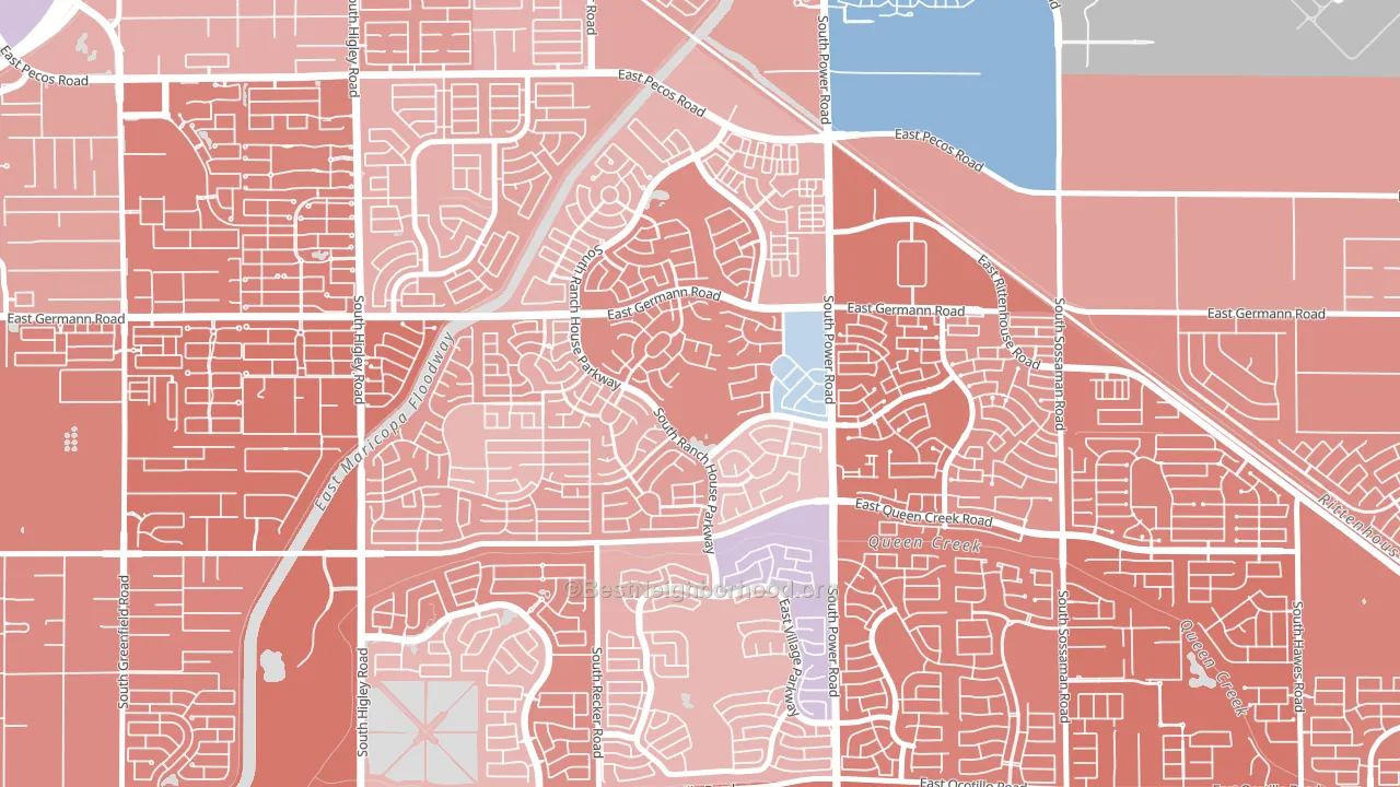 Power Ranch, Gilbert, AZ block-group political-lean map