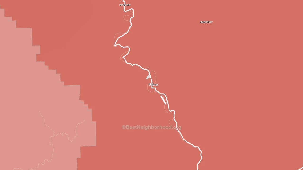 Powers, OR block-group political-lean map