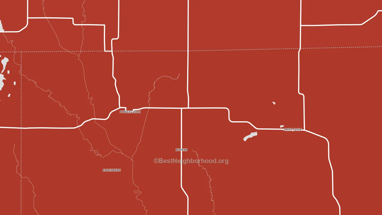 Powersville, MO block-group political-lean map