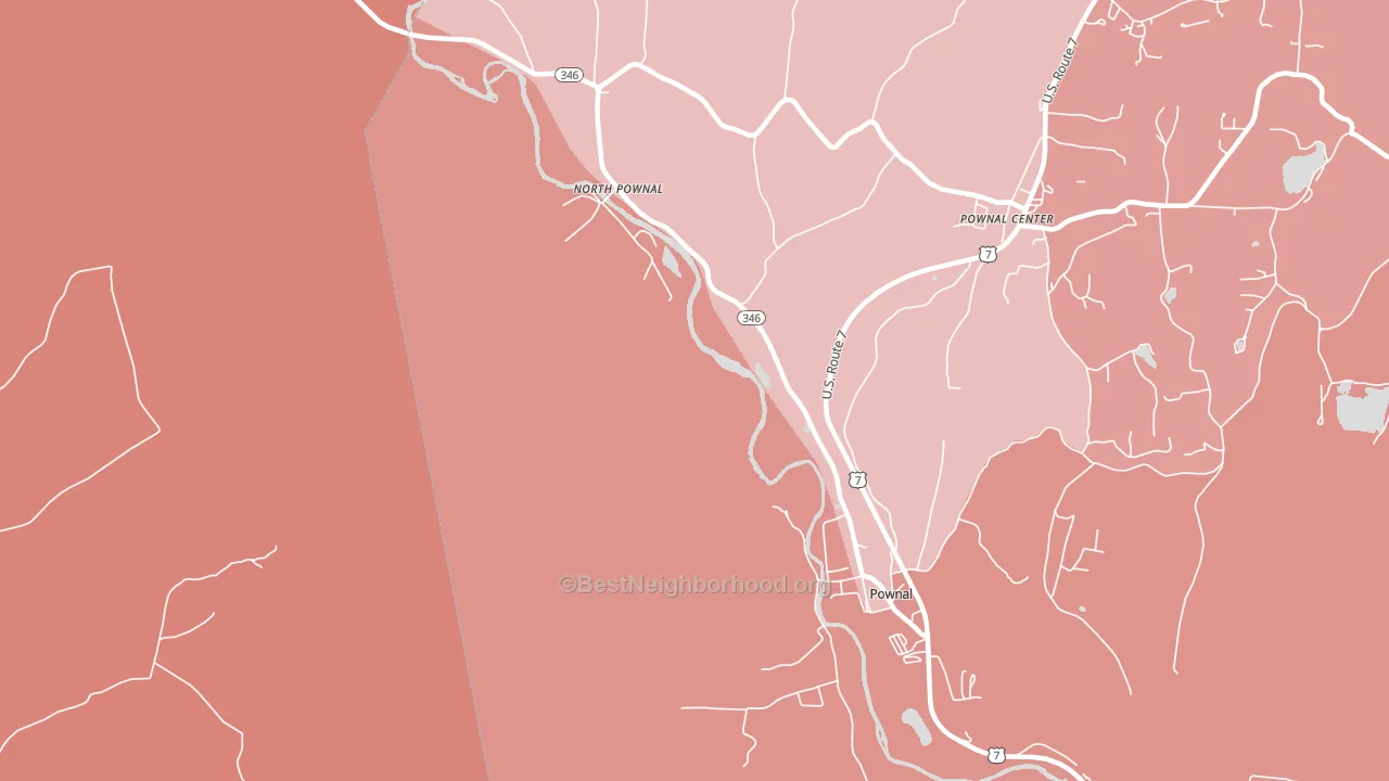 Pownal Center, VT block-group political-lean map