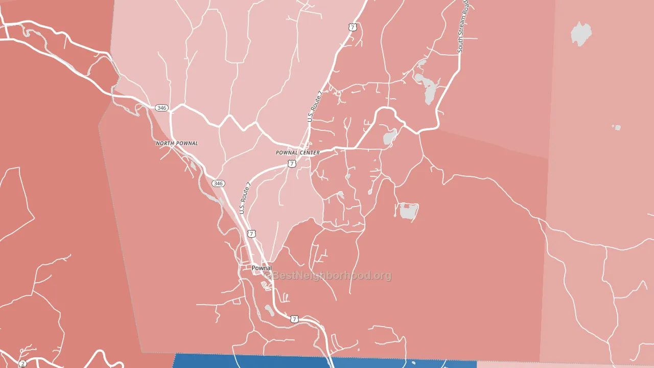 Pownal, VT block-group political-lean map