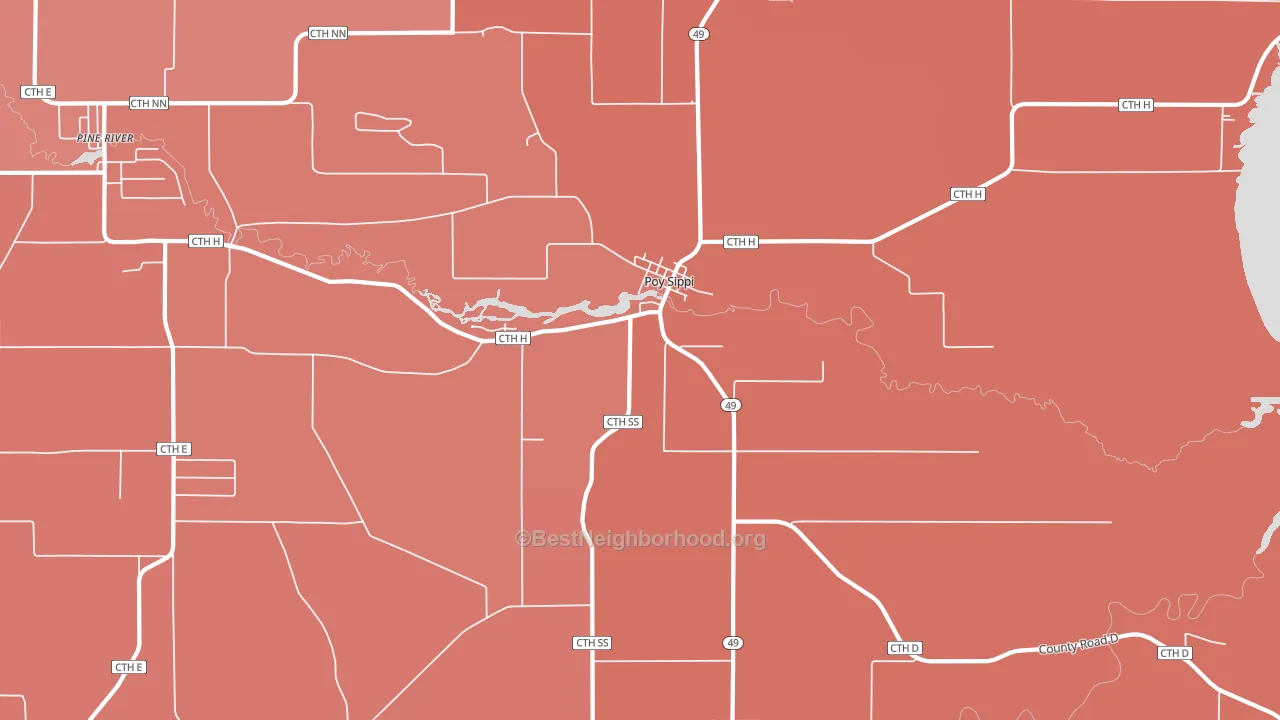 Poy Sippi, WI block-group political-lean map