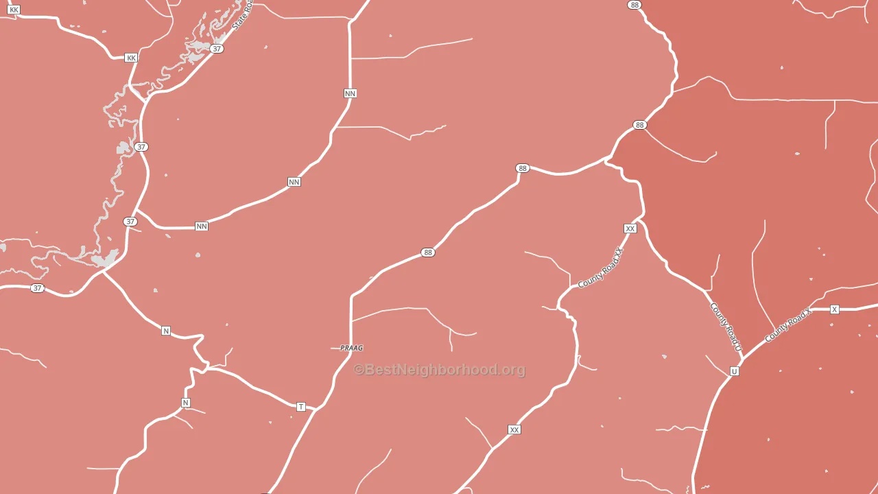 Praag, WI block-group political-lean map