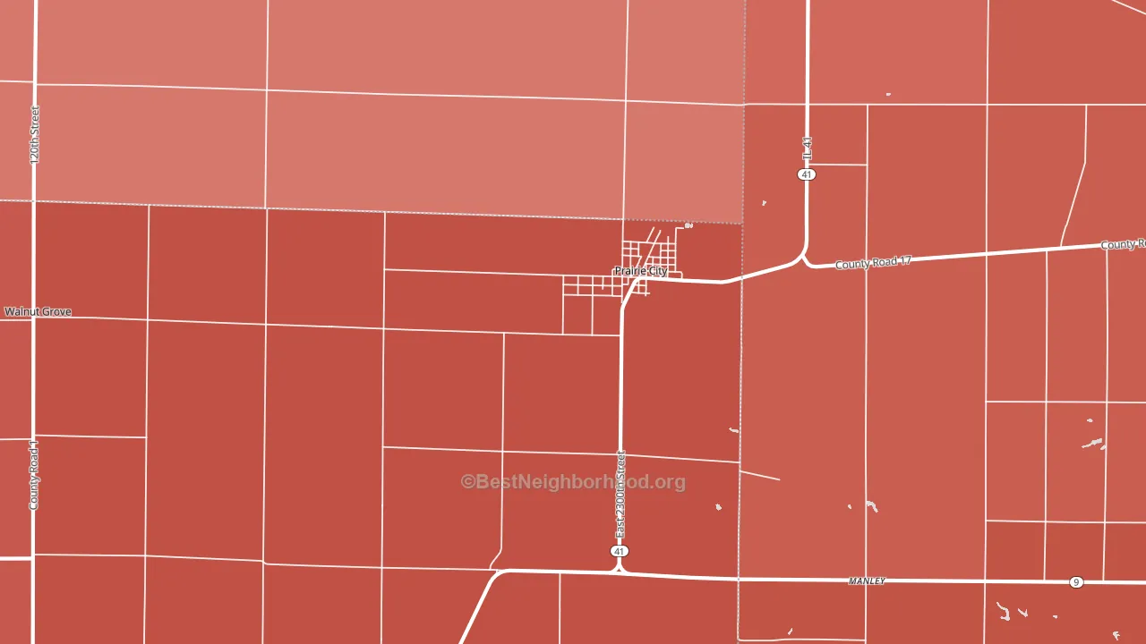 Prairie City, IL block-group political-lean map