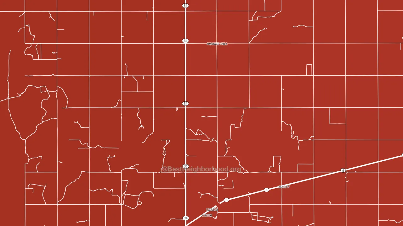 Prairie Hill, OK block-group political-lean map