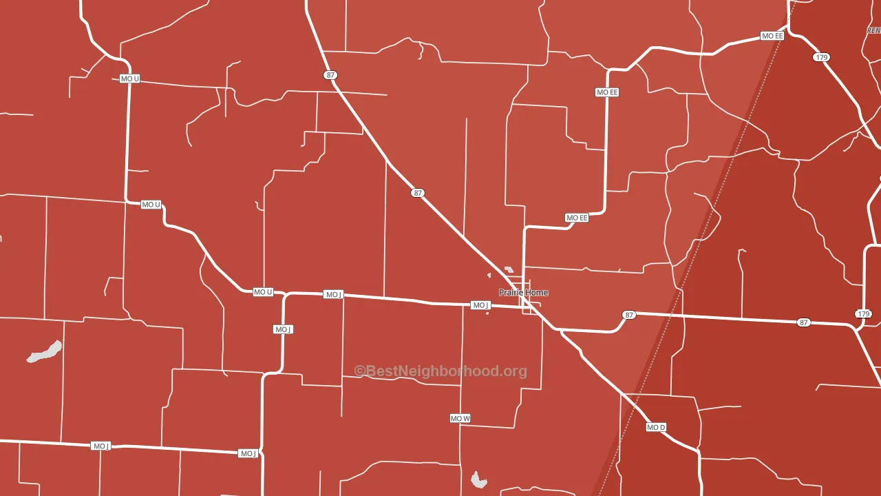 Prairie Home, MO block-group political-lean map