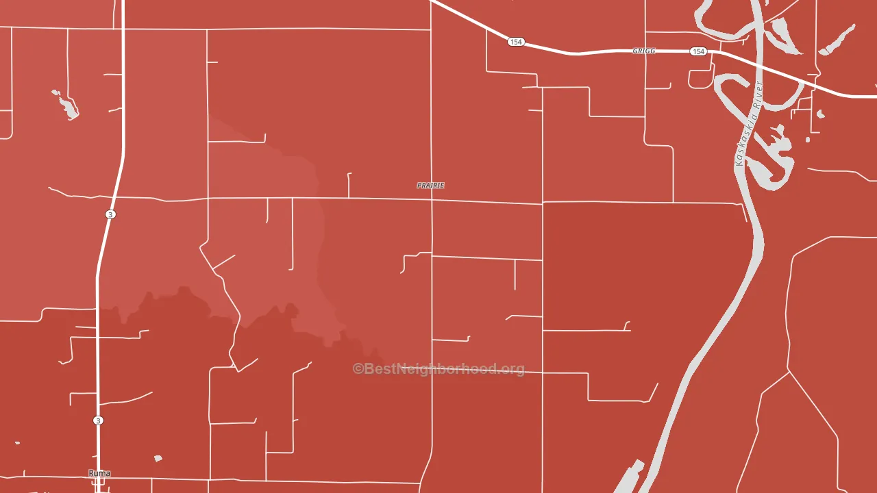 Prairie, IL block-group political-lean map