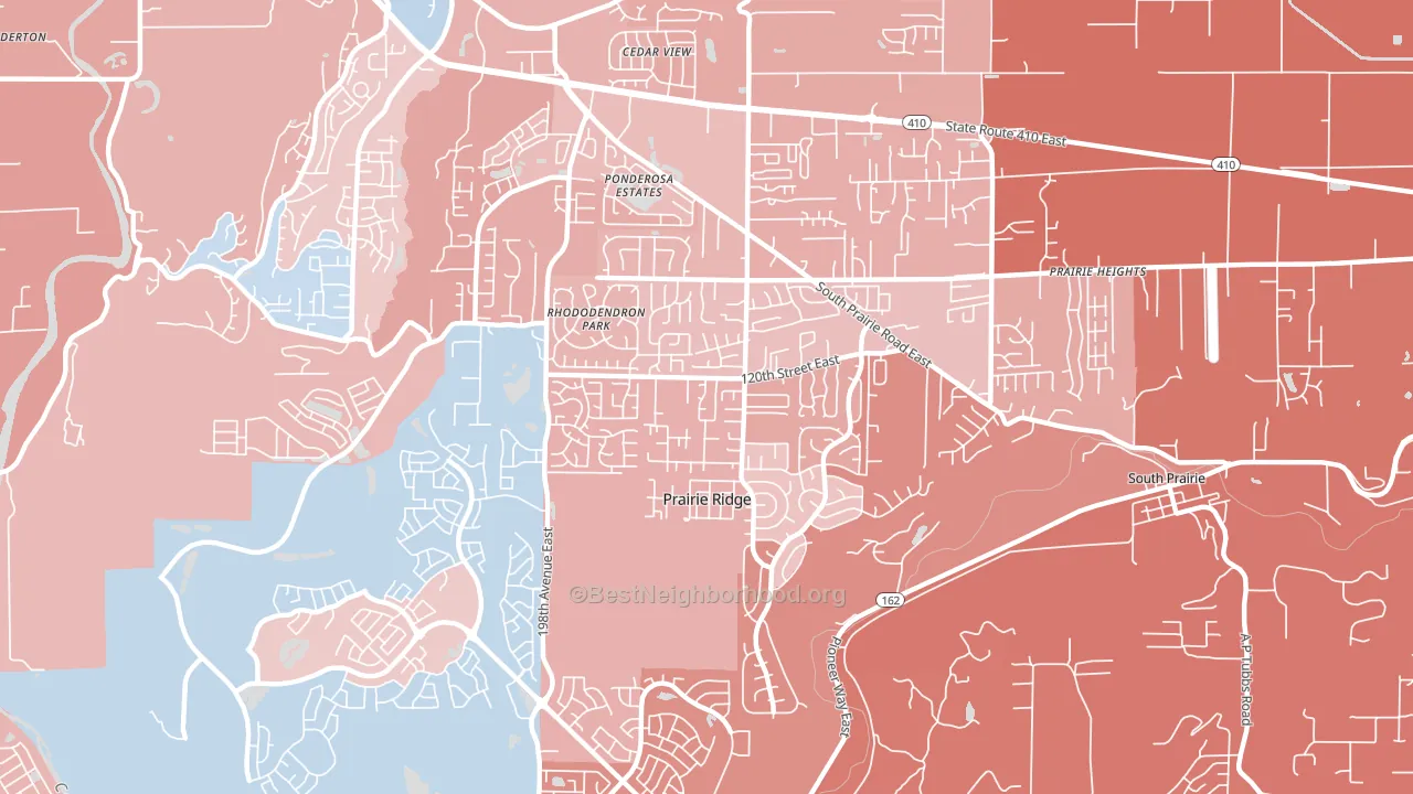 Prairie Ridge, WA block-group political-lean map