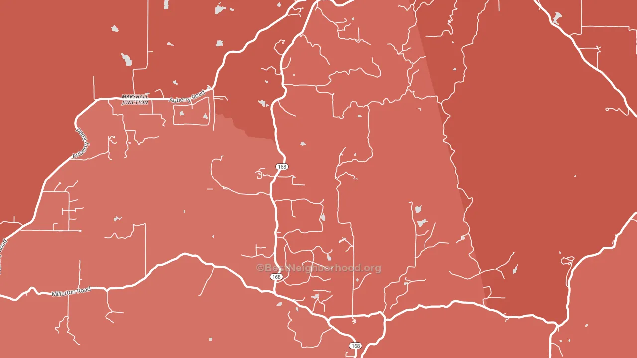 Prather, CA block-group political-lean map