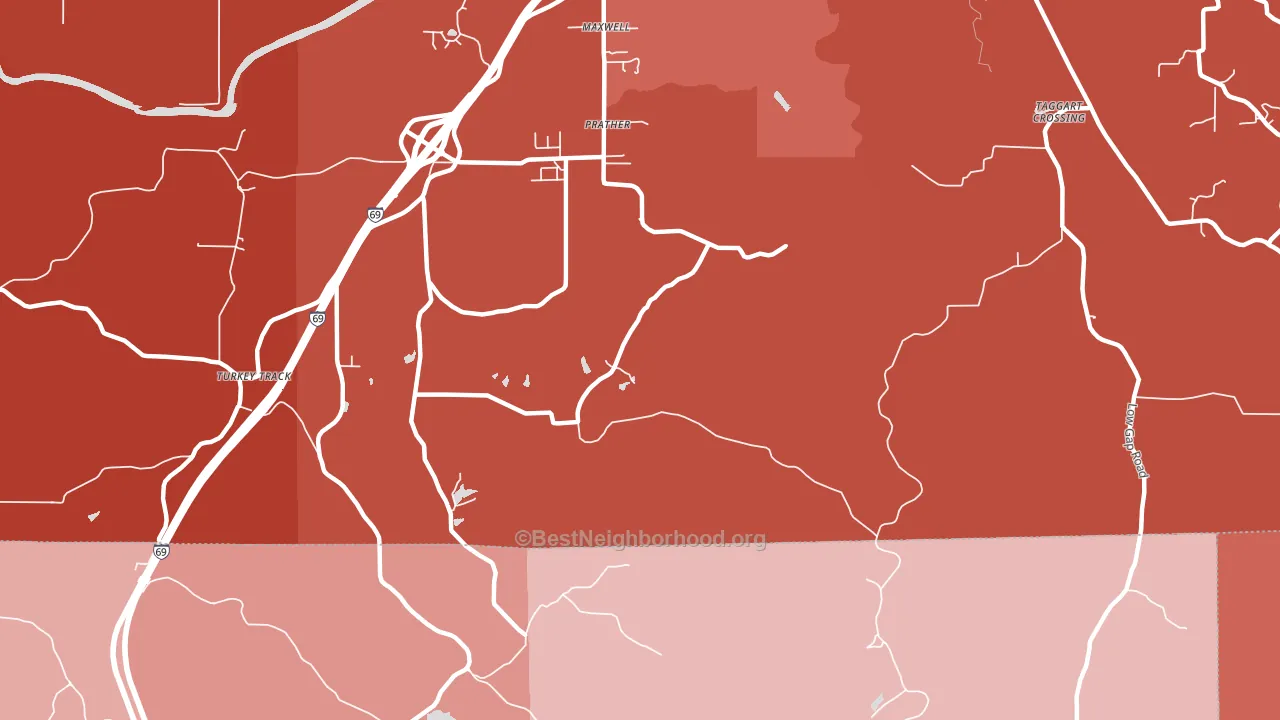 Prather, IN block-group political-lean map
